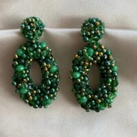 GRANDE OVAL EMMA EARRINGS - GREEN