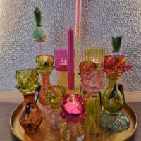 Kaarshouder Bloem Glas - Afbeelding 3