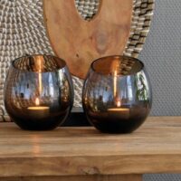 Vase The World Moho smoke   Ø12,5 x H13 cm - 2 stuks