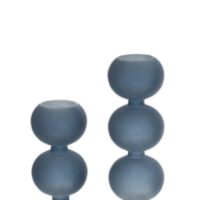 J-Line Set Van 2 Kandelaars Malik Glas Blauw - Afbeelding 2