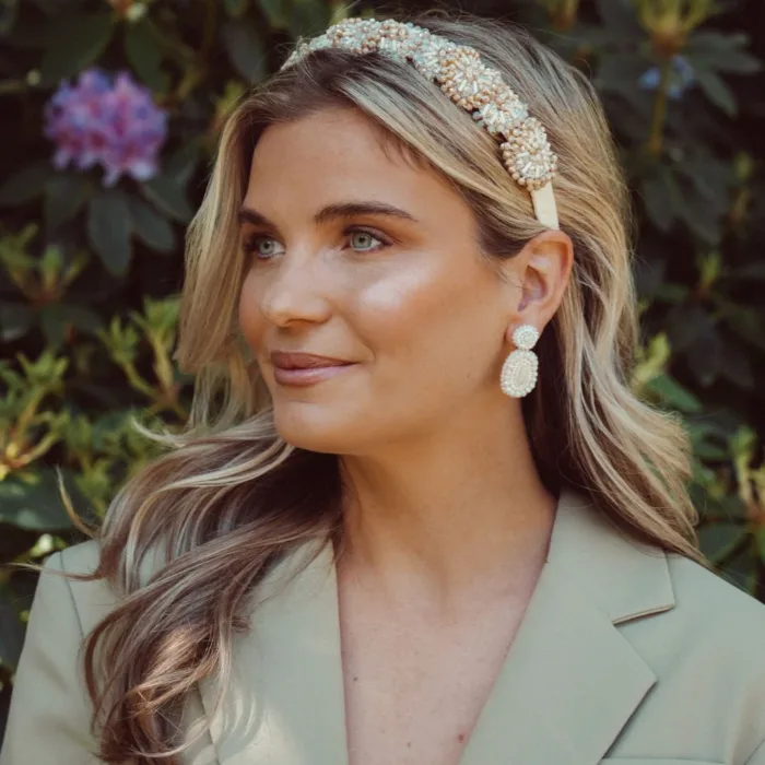 Small Ella Shine Earrings - light beige - Afbeelding 2