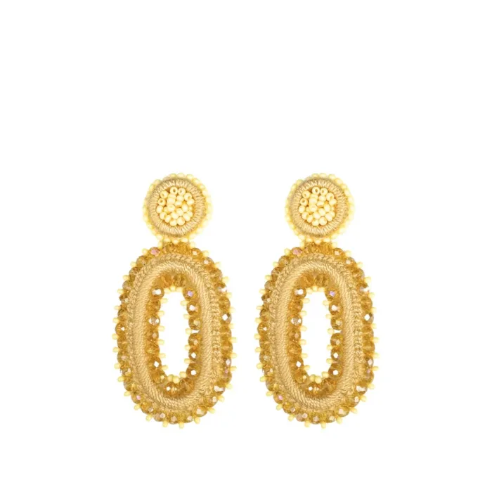 Oval Tarah Earrings - butter yellow