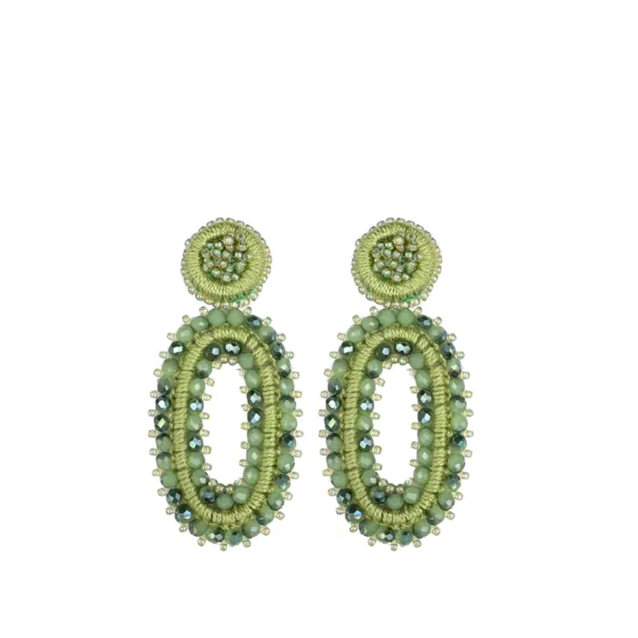 Oval Tarah Earrings - sage