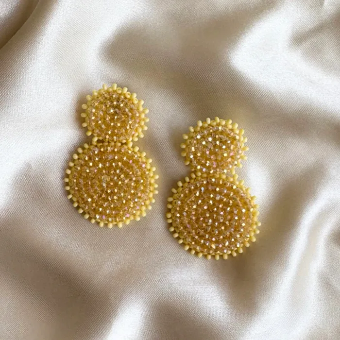 Small Double Beads Earrings - light yellow - Afbeelding 2