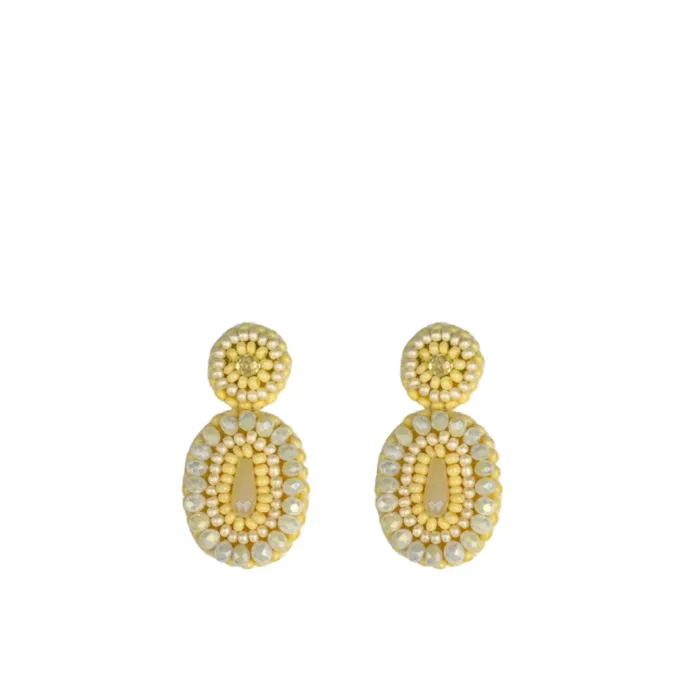 Small Ella Shine Earrings - butter yellow