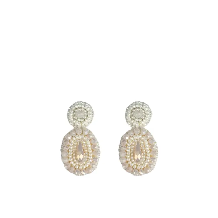 Small Ella Shine Earrings - light beige