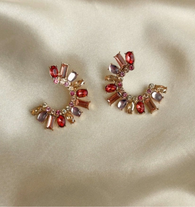 paulie Pocket Crystal Kyra Earrings - Pink - Afbeelding 2