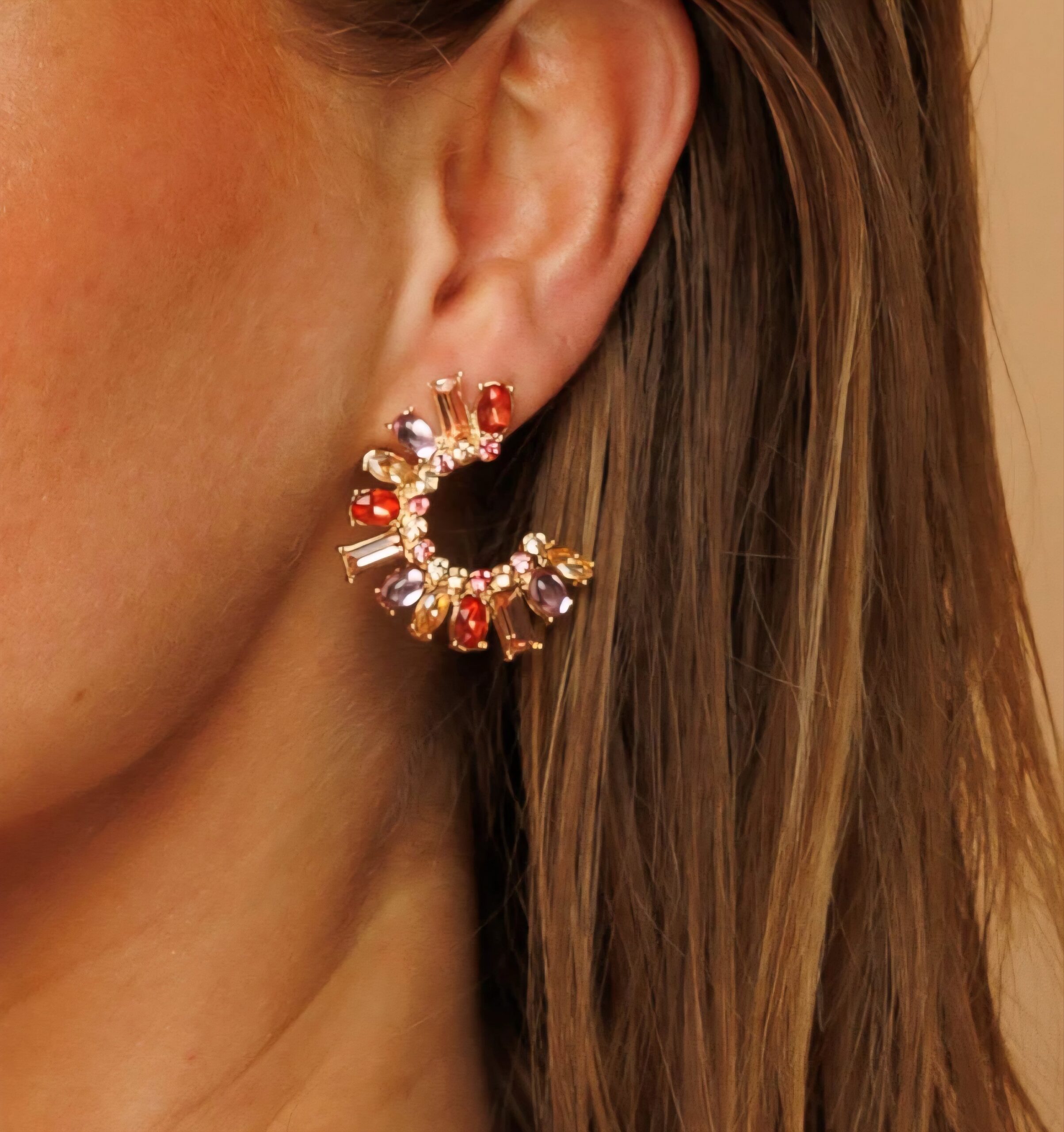 paulie Pocket Crystal Kyra Earrings - Pink - Afbeelding 3